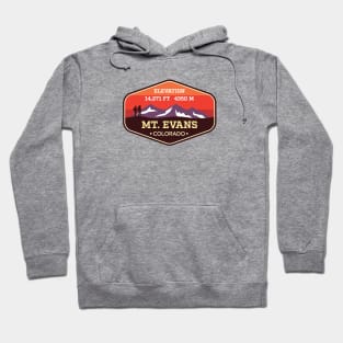 Mt Evans Colorado - 14ers Mountain Climbing Badge Hoodie